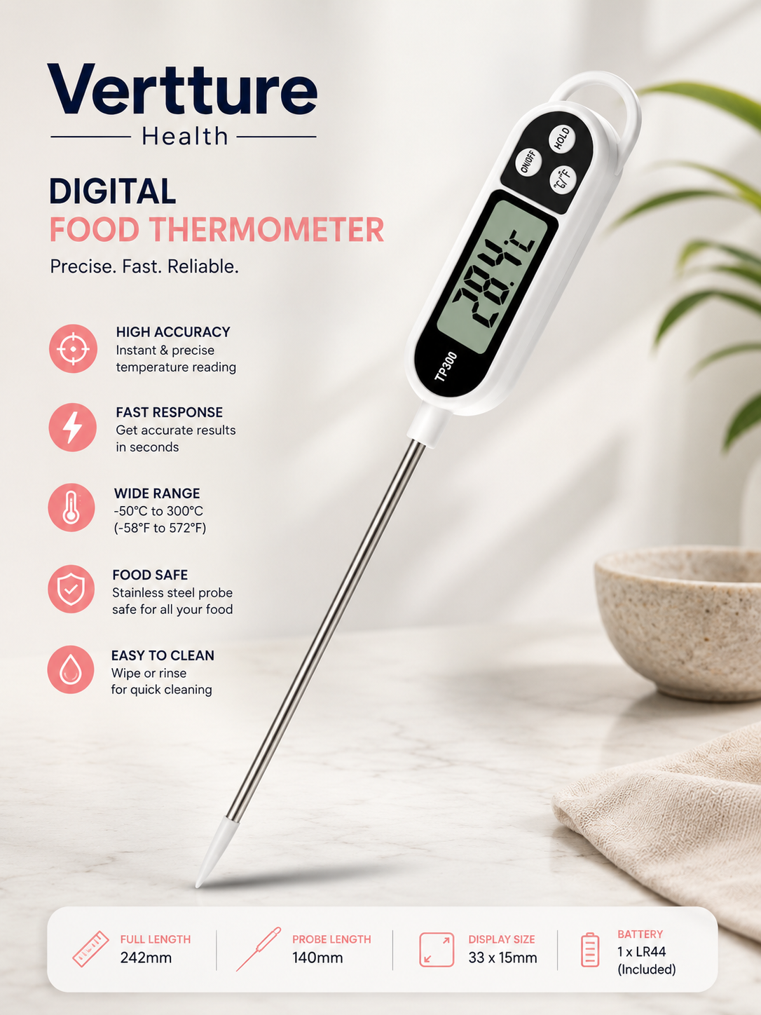 TempraChef™ Digital Food Thermometer